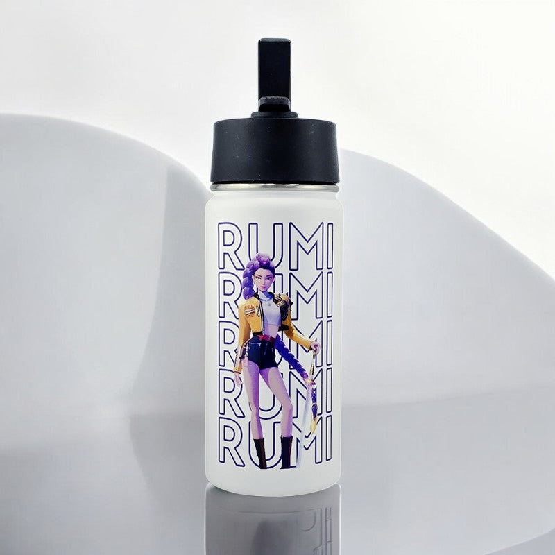 16 oz K-Pop Rumi Water Bottle – Premium Stainless Steel + UVDTF 3D Sticker