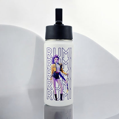 16 oz K-Pop Rumi Water Bottle – Premium Stainless Steel + UVDTF 3D Sticker