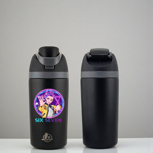 Rumi “67” K-Pop 16 oz Tumbler – Dual-Sip Fruit Bottle | Six Seven Viral Design | Leak-Proof & BPA-Free