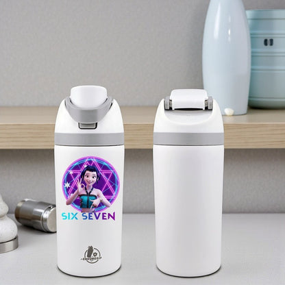 Zoey “67” K-Pop Demon Hunter 16 oz Fruit Bottle – Dual-Sip Kids Tumbler | Six Seven Viral Design | Leak-Proof & BPA-Free