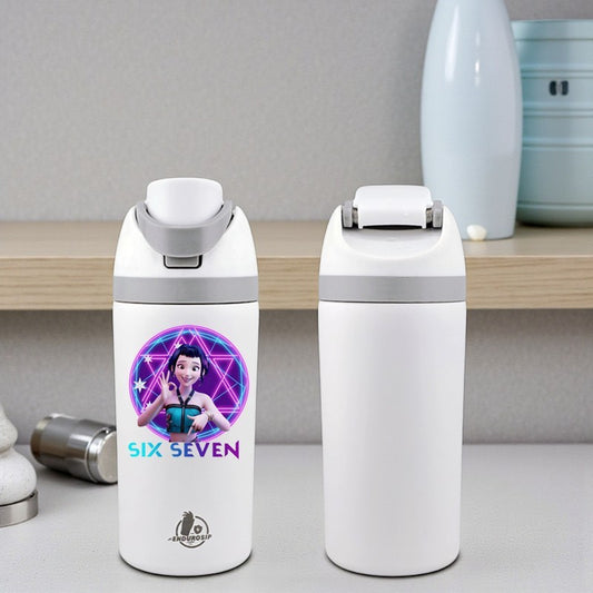 Zoey “67” K-Pop Demon Hunter 16 oz Fruit Bottle – Dual-Sip Kids Tumbler | Six Seven Viral Design | Leak-Proof & BPA-Free
