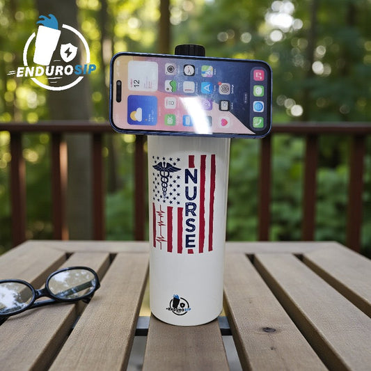 40oz MagSafe Stainless Steel Tumbler – Dual Lid (Straw + Magnetic Phone Holder) | Hot & Cold | EnduroSip