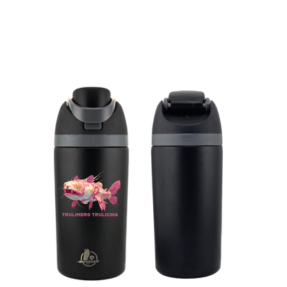 Italian Brainrot Trulimero Trulicina 16 oz Fruit Water Bottle – 2-Way Drink Lid | Black, White & Blue