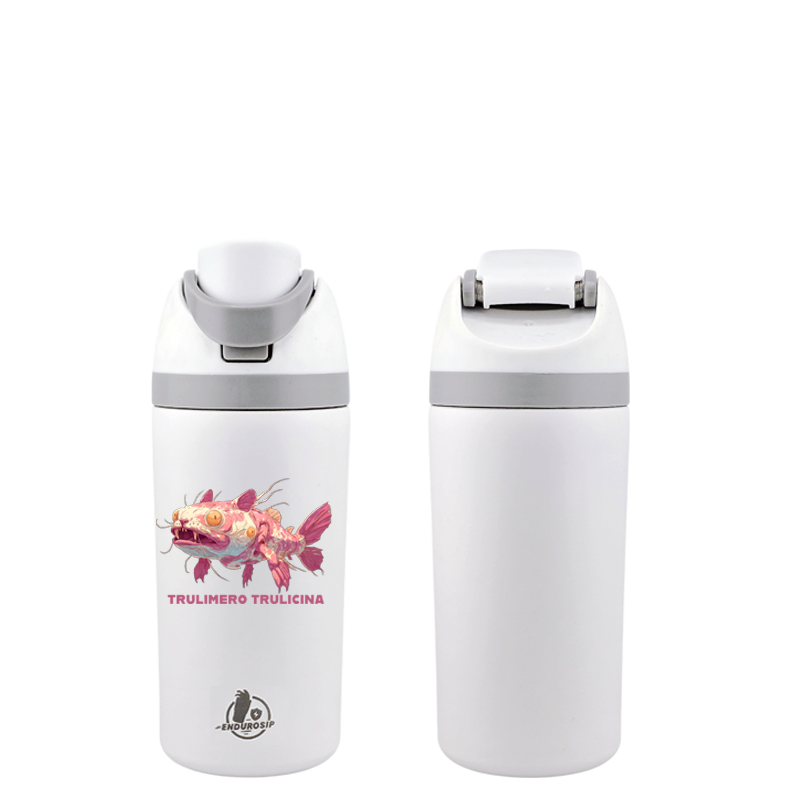 Italian Brainrot Trulimero Trulicina 16 oz Fruit Water Bottle – 2-Way Drink Lid | Black, White & Blue