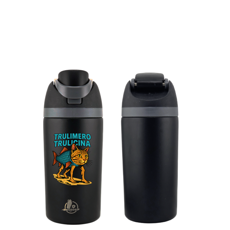 Italian Brainrot Trulimero Trulicina 16 oz Fruit Water Bottle – 2-Way Drink Lid | Pink, White, Blue & Black