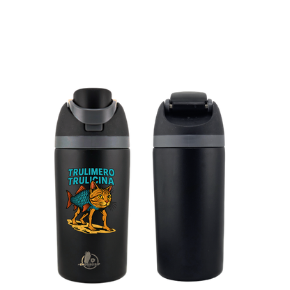 Italian Brainrot Trulimero Trulicina 16 oz Fruit Water Bottle – 2-Way Drink Lid | Pink, White, Blue & Black