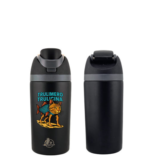 Italian Brainrot Trulimero Trulicina 16 oz Fruit Water Bottle – 2-Way Drink Lid | Pink, White, Blue & Black