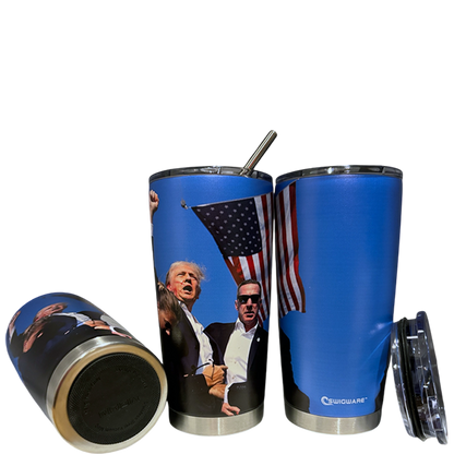 DONALD J TRUMP Assassination Attempt 20 oz Stainelss Steel Tumbler Keep Hot Keep Cold