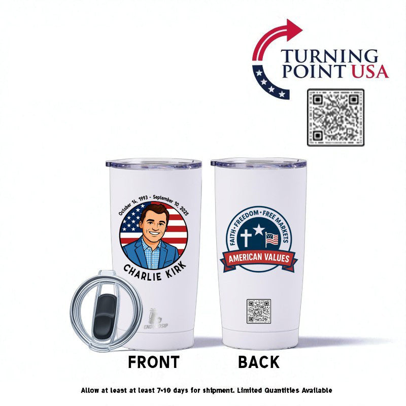 Charlie Kirk Memorial 20 oz Tumbler – Limited Time Edition | EnduroSip™