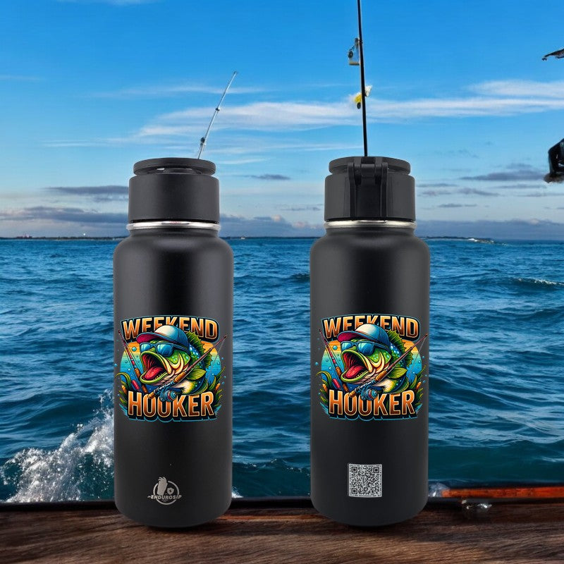 32 oz MagSafe Phone Holder Tumbler – “Weekend Hooker” Fishing Edition