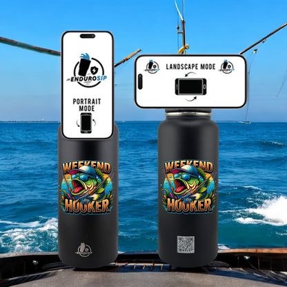 32 oz MagSafe Phone Holder Tumbler – “Weekend Hooker” Fishing Edition