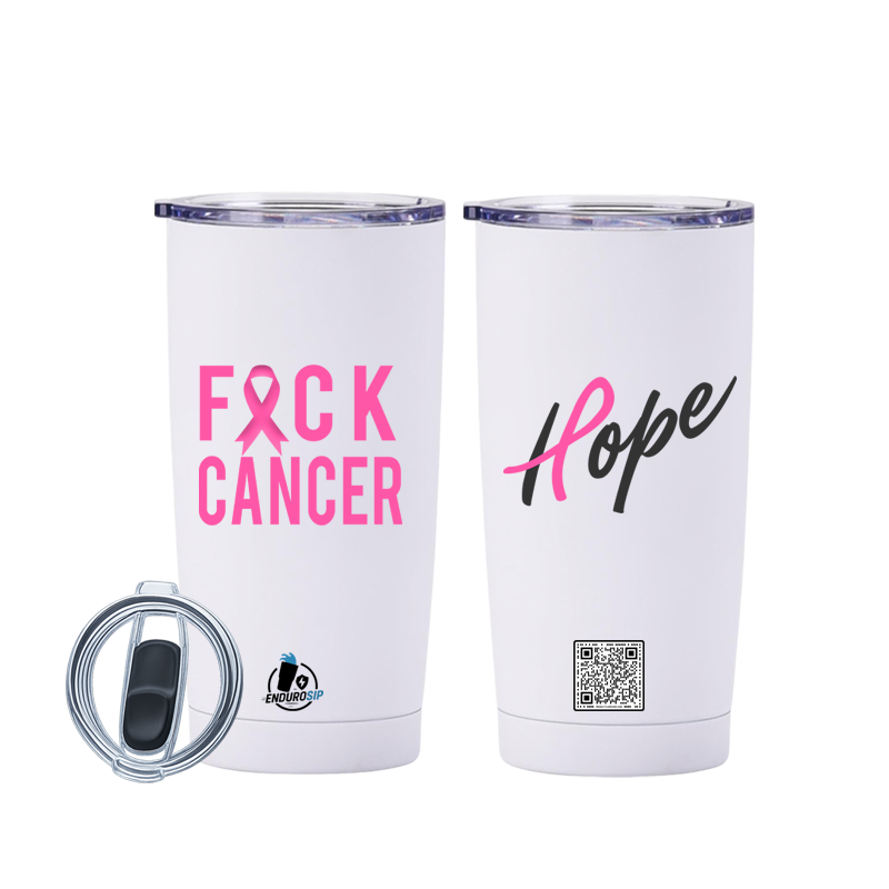Fuck Cancer – 20 oz Breast Cancer Awareness Tumbler | EnduroSip®