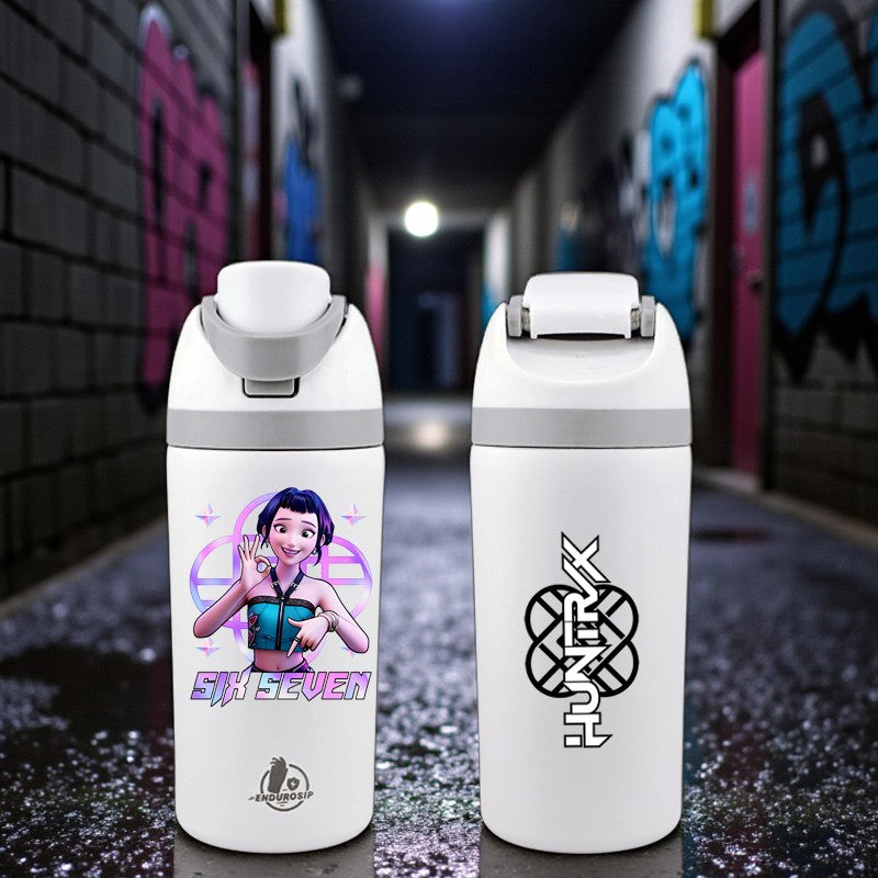 67 “Six Seven” K-Pop Huntrix Zoey 16 oz Fruit Bottle | Dual-Sip Straw & Gulp Lid | Double-Sided 3D UVDTF Permastickers