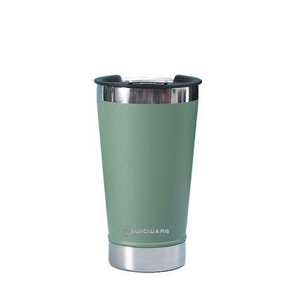 16 oz Double Walled Stainless Steel Beer Pint with Bottle Opener Built in